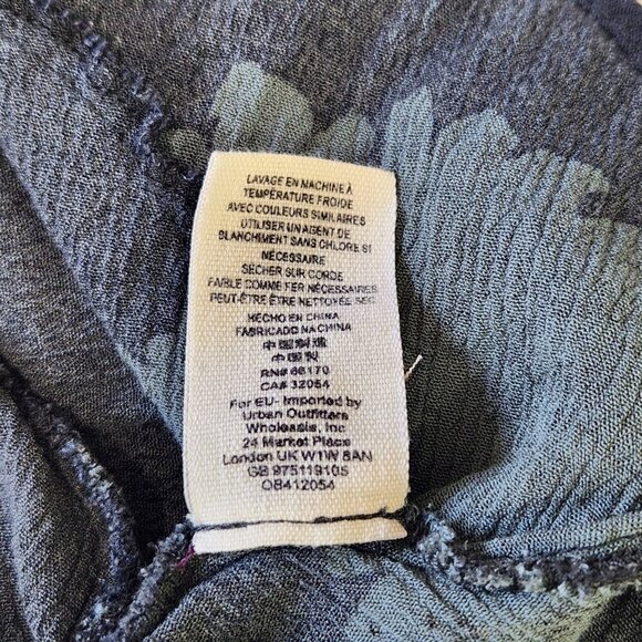 Free People Tree Swing Tunic Mini Dress M Blue Floral Rayon Boho OB412054 - Picture 12 of 12